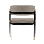 Lia Chenille Metal Armchair in Stone