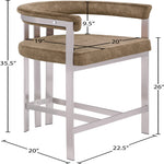Marcello Velvet Upholstered Counter Stool in Brown