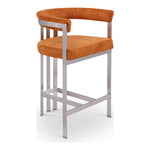 Marcello Velvet Upholstered Counter Stool in Cognac