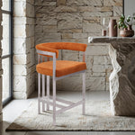 Marcello Velvet Upholstered Counter Stool in Cognac