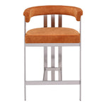 Marcello Velvet Upholstered Counter Stool in Cognac