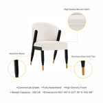 Ola Chenille Wood Dining Chair in Cream