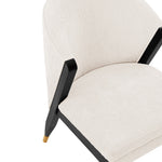 Ola Chenille Wood Dining Chair in Cream