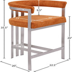 Marcello Velvet Upholstered Counter Stool in Cognac
