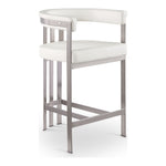 Marcello Velvet Upholstered Counter Stool in Cream