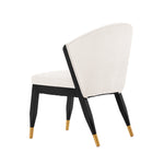 Ola Chenille Wood Dining Chair in Cream