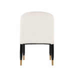 Ola Chenille Wood Dining Chair in Cream