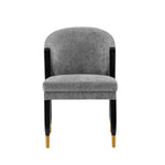 Ola Chenille Wood Dining Chair in Gray