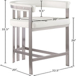 Marcello Velvet Upholstered Counter Stool in Cream
