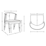Ola Chenille Wood Dining Chair in Gray