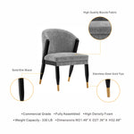 Ola Chenille Wood Dining Chair in Gray