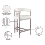 Marcello Velvet Upholstered Counter Stool in Cream