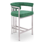 Marcello Velvet Upholstered Counter Stool in Green