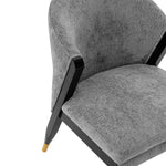 Ola Chenille Wood Dining Chair in Gray