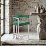 Marcello Velvet Upholstered Counter Stool in Green