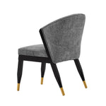Ola Chenille Wood Dining Chair in Gray