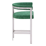 Marcello Velvet Upholstered Counter Stool in Green