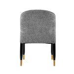 Ola Chenille Wood Dining Chair in Gray