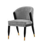 Ola Chenille Wood Dining Chair in Gray