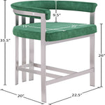 Marcello Velvet Upholstered Counter Stool in Green