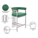 Marcello Velvet Upholstered Counter Stool in Green