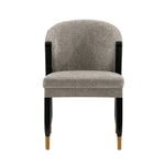 Ola Chenille Wood Dining Chair in Stone