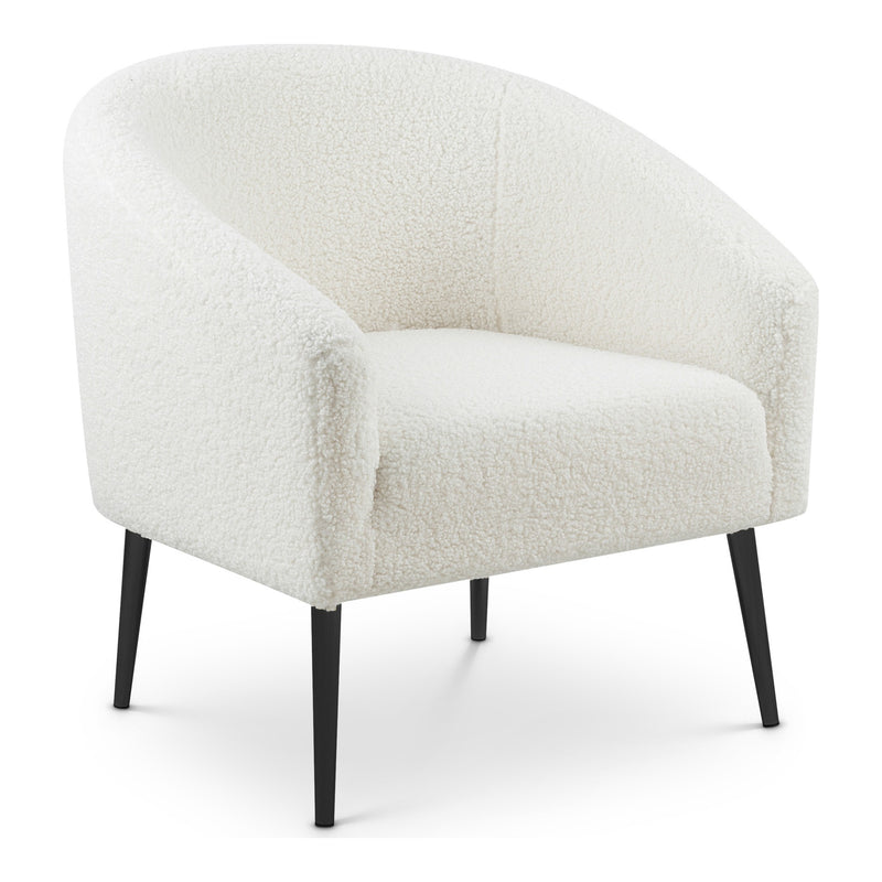 Barlow Faux Fur Upholstered Accent Chair in White