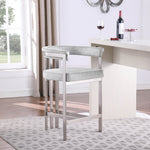 Marcello Velvet Upholstered Counter Stool in Grey
