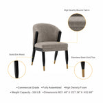Ola Chenille Wood Dining Chair in Stone