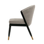 Ola Chenille Wood Dining Chair in Stone