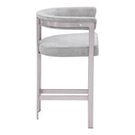Marcello Velvet Upholstered Counter Stool in Grey