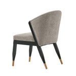Ola Chenille Wood Dining Chair in Stone