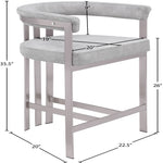 Marcello Velvet Upholstered Counter Stool in Grey