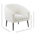 Barlow Faux Fur Upholstered Accent Chair in White