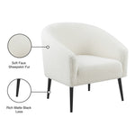 Barlow Faux Fur Upholstered Accent Chair in White