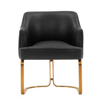 Raya Vegan Leather Wood Dining Chair in Black