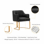 Raya Vegan Leather Wood Dining Chair in Black
