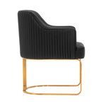 Raya Vegan Leather Wood Dining Chair in Black