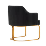 Raya Vegan Leather Wood Dining Chair in Black