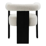 Barrel Boucle Fabric Upholstered Dining Chair in Cream