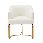Raya Vegan Leather Wood Dining Chair in Ivory