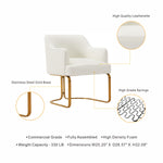 Raya Vegan Leather Wood Dining Chair in Ivory