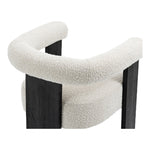 Barrel Boucle Fabric Upholstered Dining Chair in Cream