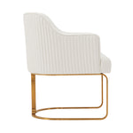 Raya Vegan Leather Wood Dining Chair in Ivory