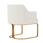 Raya Vegan Leather Wood Dining Chair in Ivory