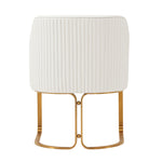 Raya Vegan Leather Wood Dining Chair in Ivory
