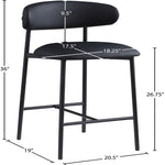 Lupita Vegan Leather Upholstered Counter Stool (996-C) in Black