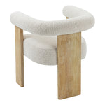 Barrel Boucle Fabric Upholstered Dining Chair in Cream