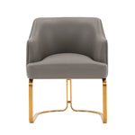 Raya Vegan Leather Wood Dining Chair in Taupe