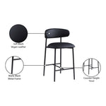 Lupita Vegan Leather Upholstered Counter Stool (996-C) in Black